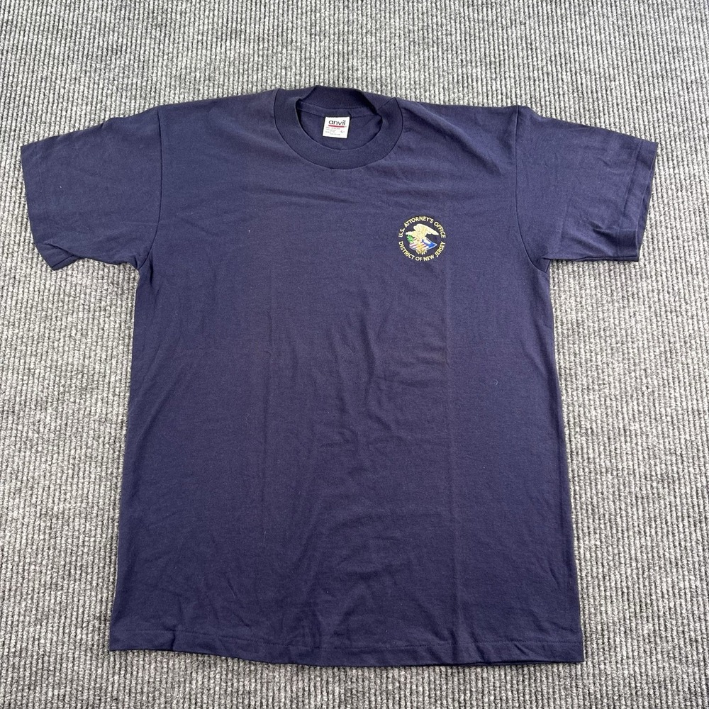 Vintage U.S. Attorney's Office District of New Jersey T Shirt Men Large Blue